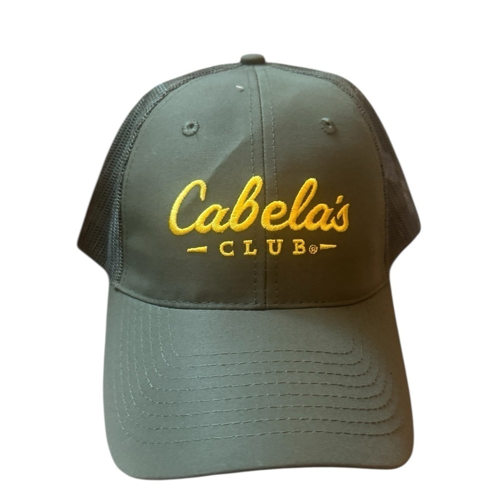 NEW! CABELA CAMP Canvas Mesh Snap Back Men’s Adjustable Olive Trucker Cap Hat OS